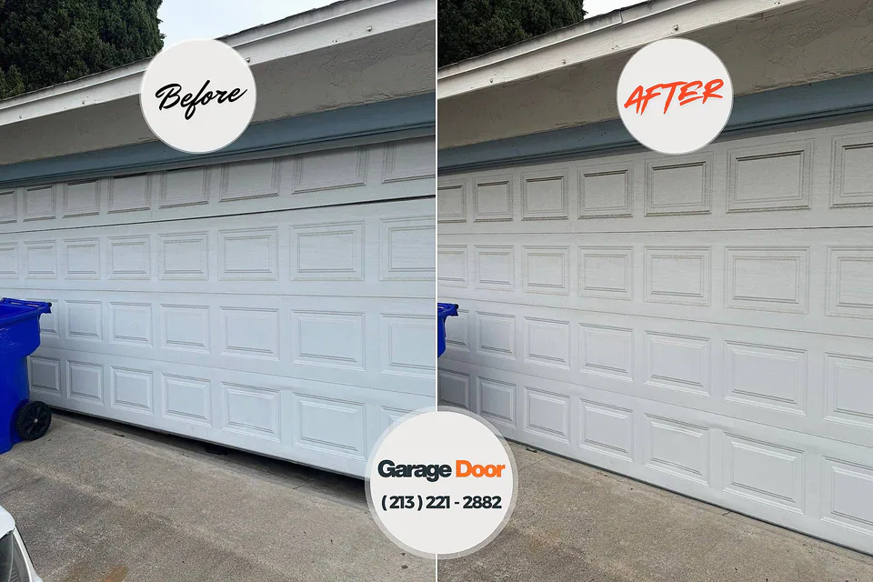 Before and after: garage door opener repair Utica, OH